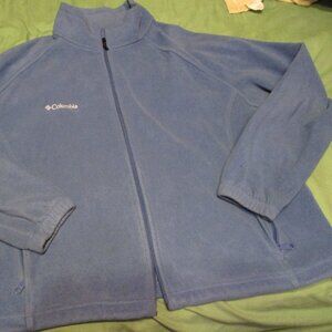 Columbia Women's 3XL Light Blue Full Zip Polyester Fleece Jacket w Pockets 02136